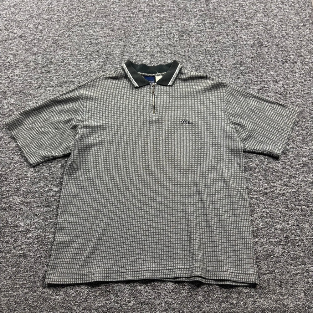 Vintage 1990s No Fear Skater Quarter Zip Polo Grey Shirt Mens Large